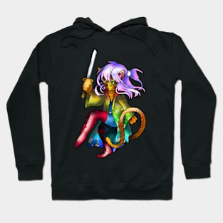 Dungeons and cats warrior with a sword Hoodie